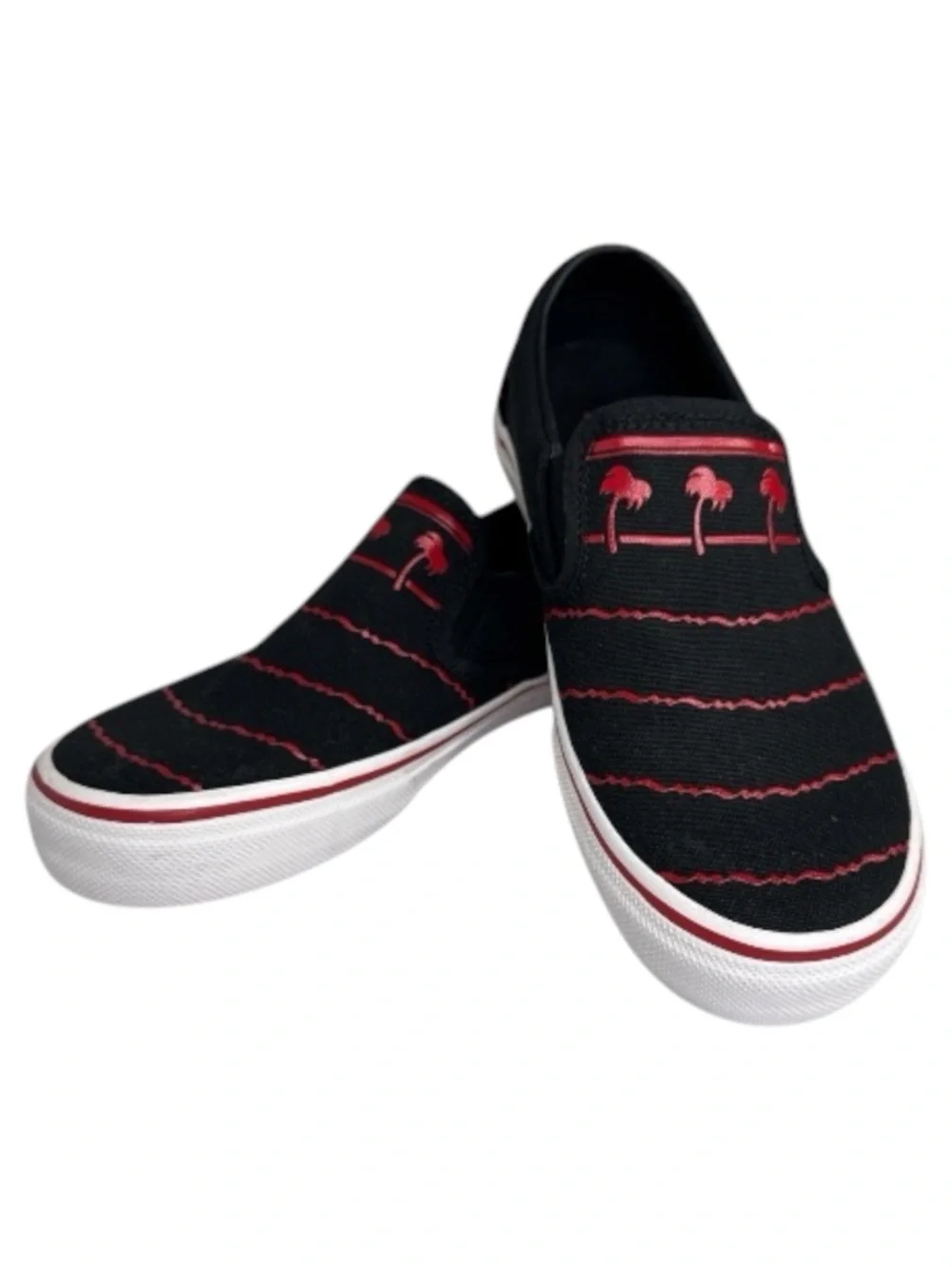 In-N-Out Burger Palm Tree Slip On Sneakers Black Red Size 7.5